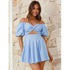 'Zaira' Cutout Twisted Off-Shoulder Short Sleeve Mini Dress - Celes Fashion